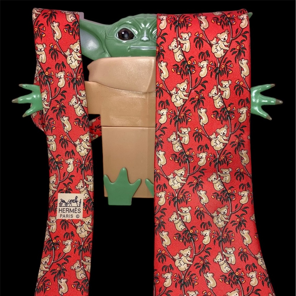 HERMES Silk Neck Tie. Koalas ๐จ๐จ - Picture 3 of 6